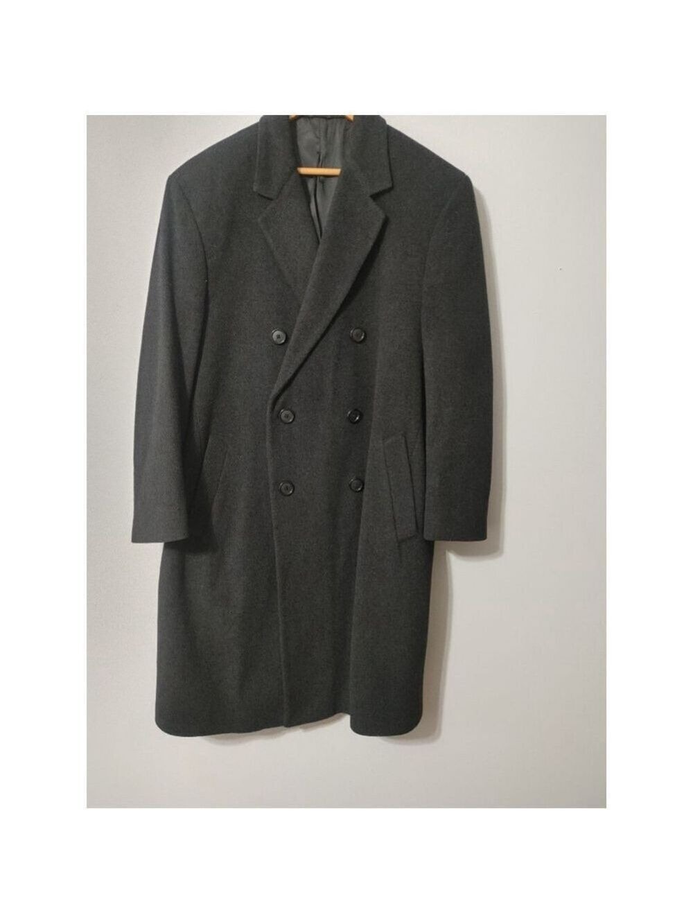 Men's LONDON FOG Beautiful Black Wool Double Breasted Coat 42S